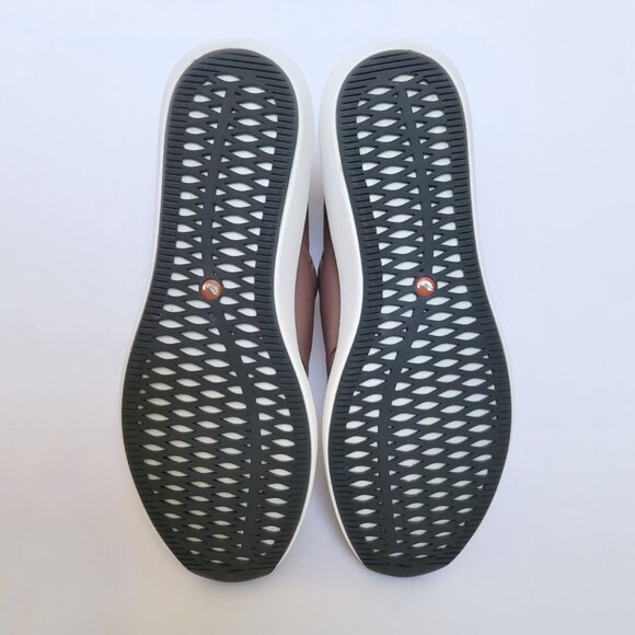 Clarks Unstructured Un Rio Slip On Lace Up Leather Sneaker Shoe Dark Blush 9.5M - Picture 8 of 10